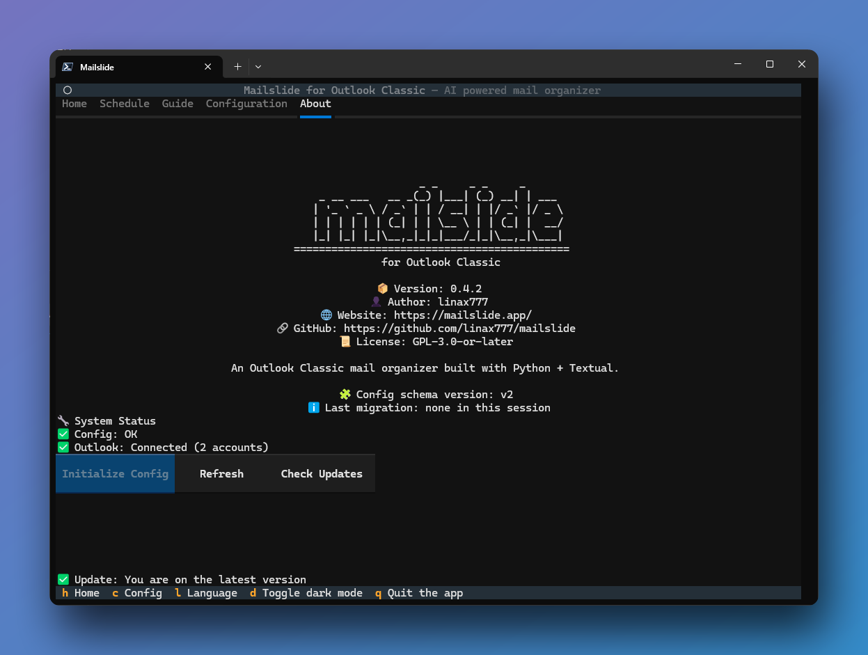 TUI About Initialization